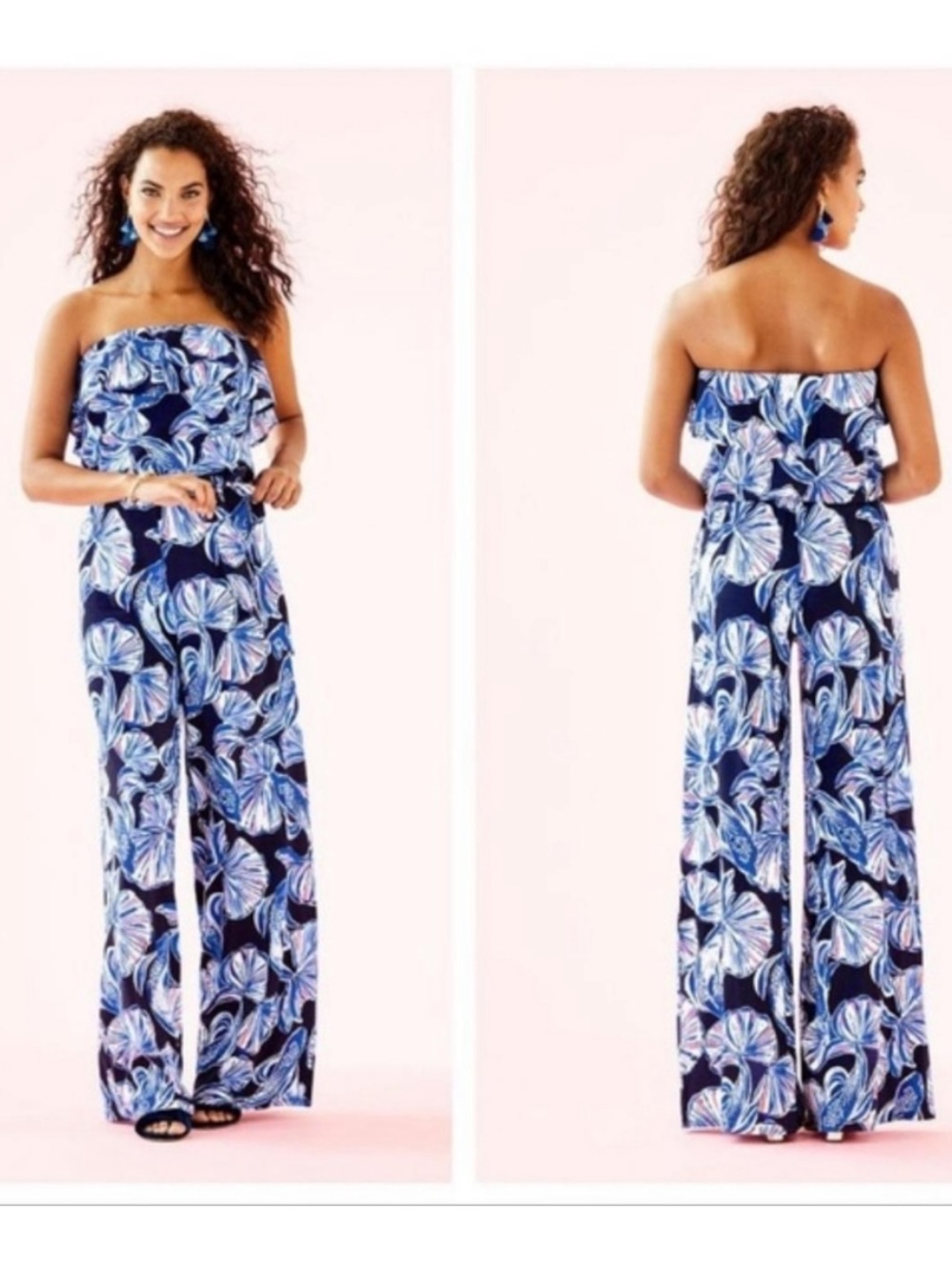 Lilly Pulitzer Aleatha Jumpsuit Bright Navy in Reel Life